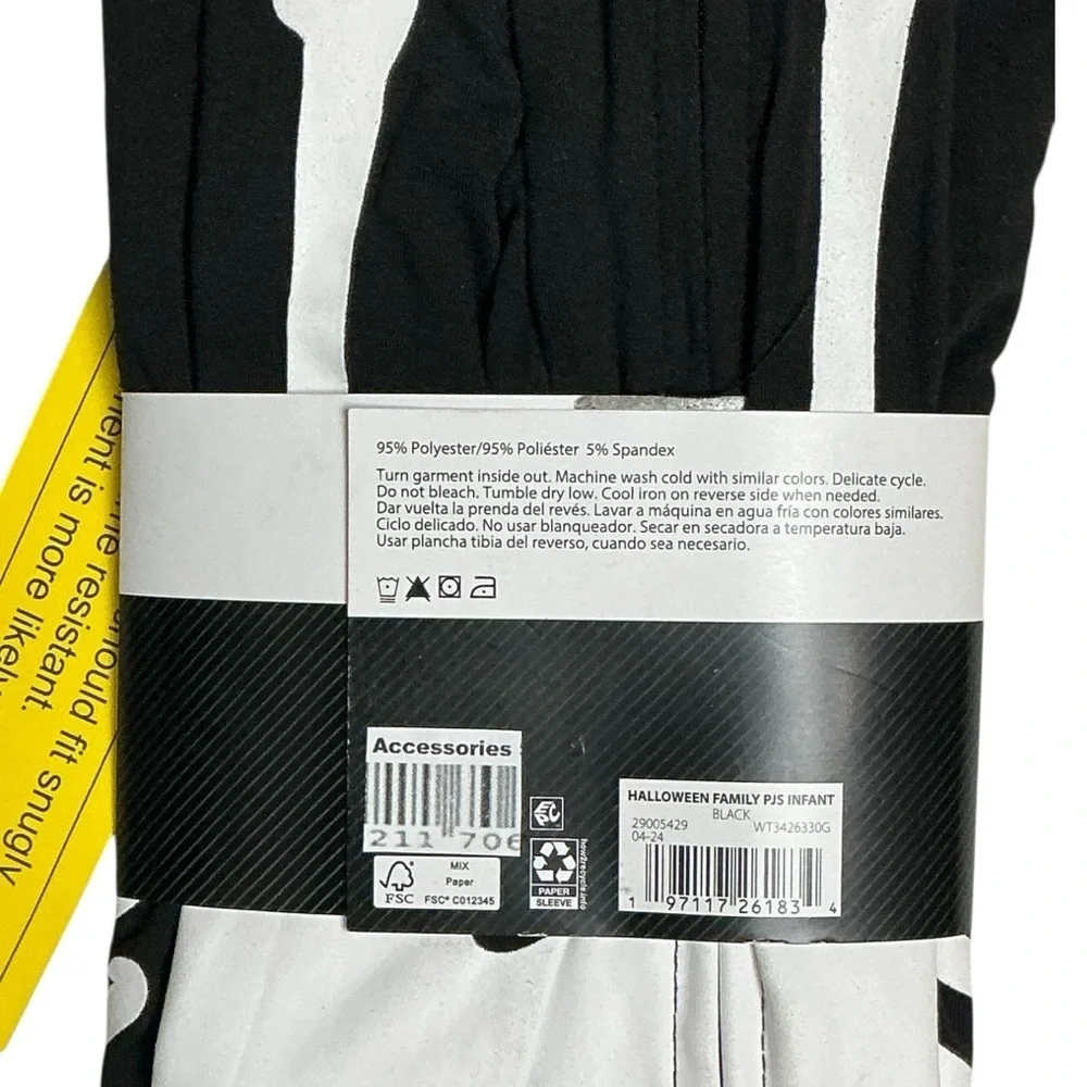Halloween Skeleton Glow in Dark Sleeper 1 Piece Costume Baby Infant 18 Months